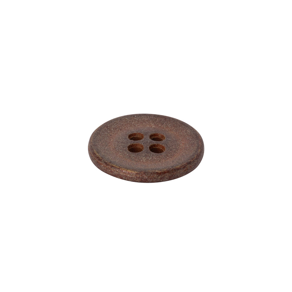 Metal 4-Hole Button - 24L/15mm - Matte Copper - Folded
