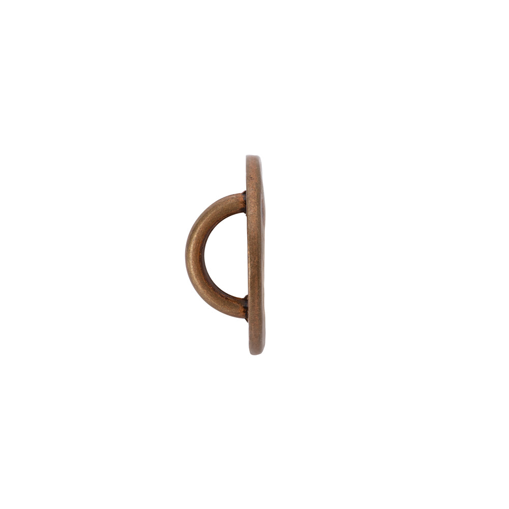 Metal Shank Back Button - 24L/15mm - Copper Ring - Folded