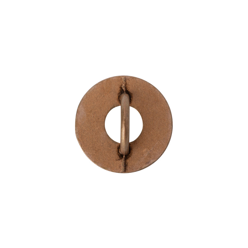 Metal Shank Back Button - 24L/15mm - Copper Ring - Detail