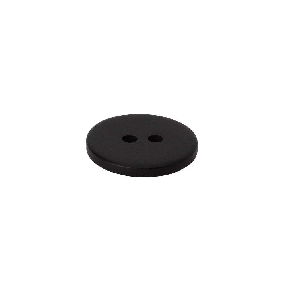 Plastic 2-Hole Button - 24L/15mm - Matte Charcoal - Folded