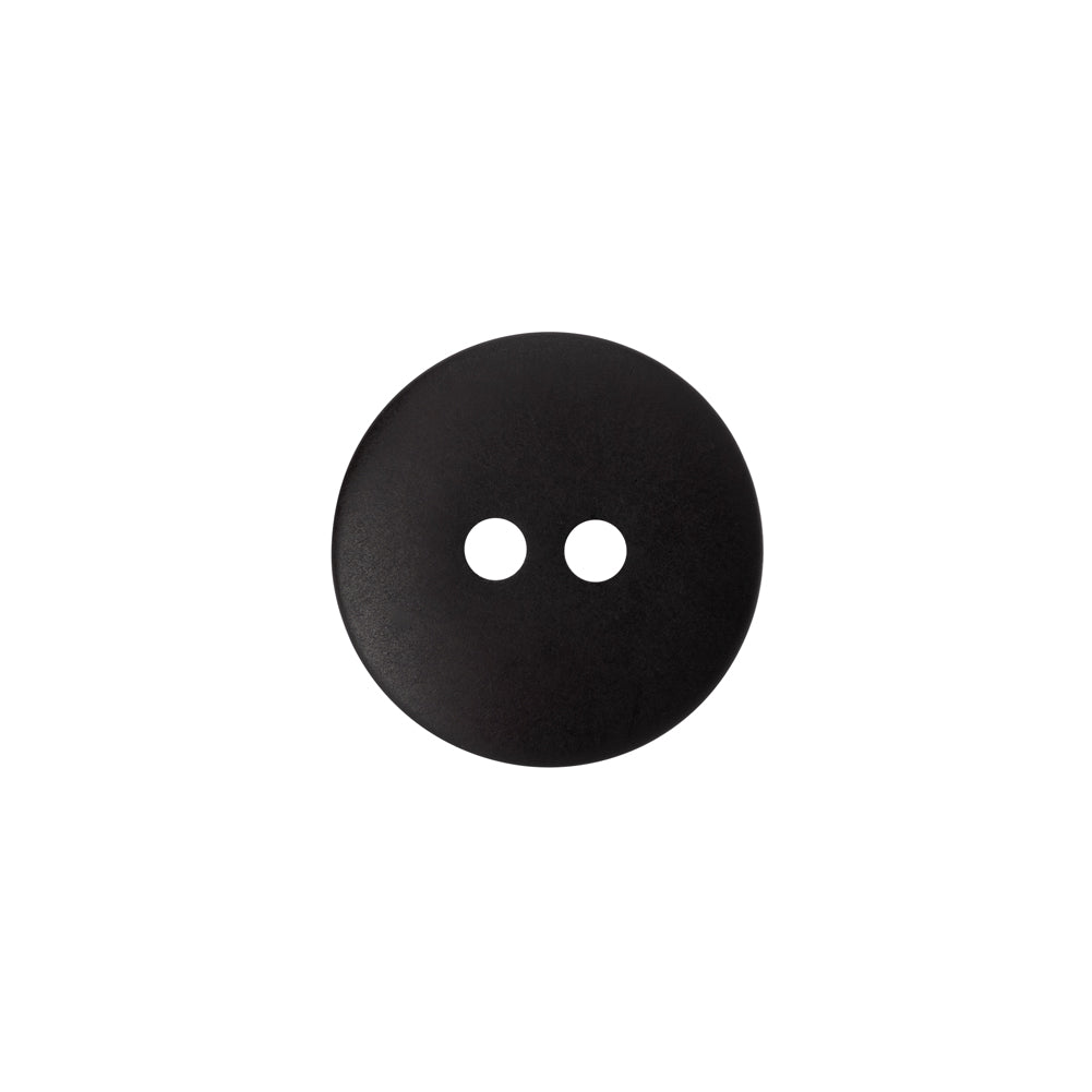 Plastic 2-Hole Button - 24L/15mm - Matte Charcoal - Detail