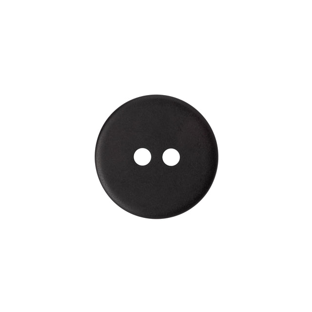 Plastic 2-Hole Button - 24L/15mm - Matte Charcoal