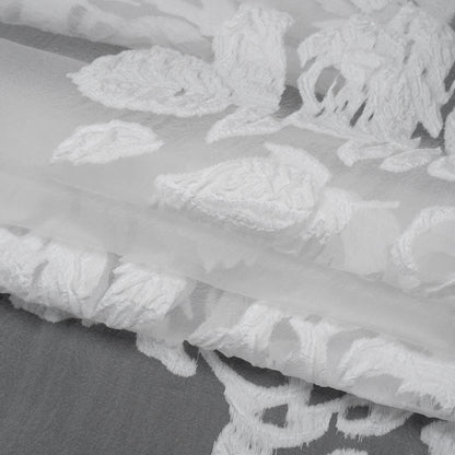 Metallic White Floral Luxury Burnout Brocade Panel