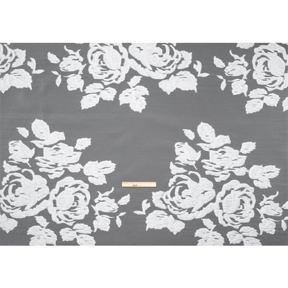 Metallic White Floral Luxury Burnout Brocade Panel