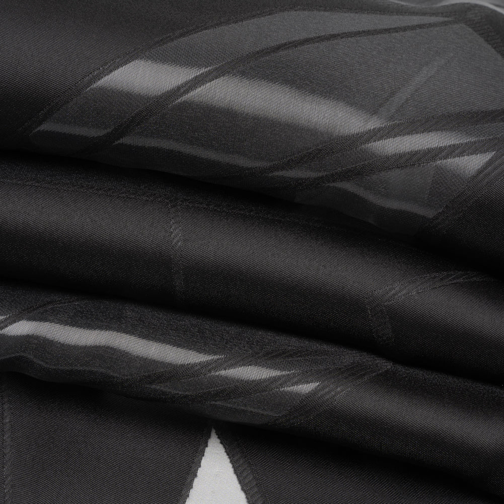 Black Abstract Luxury Burnout Brocade - Folded