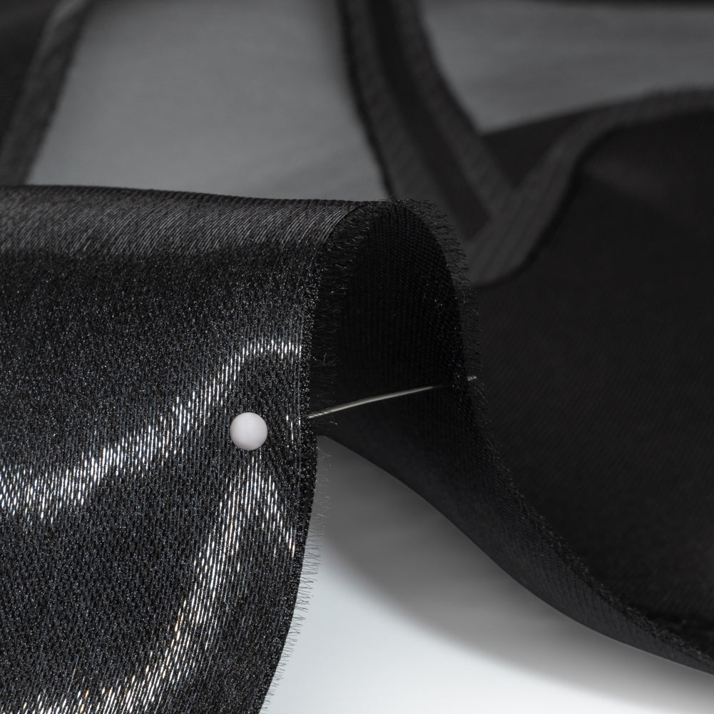 Black Abstract Luxury Burnout Brocade - Detail