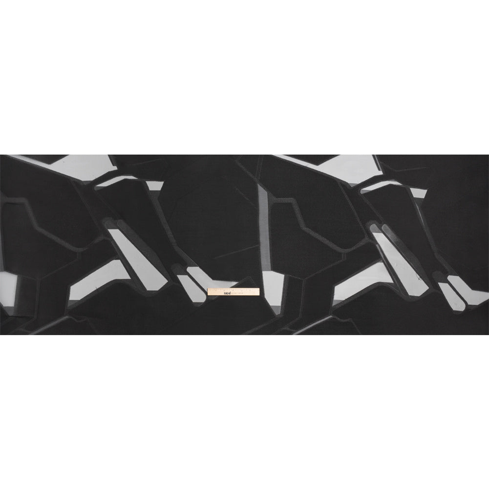 Black Abstract Luxury Burnout Brocade - Full