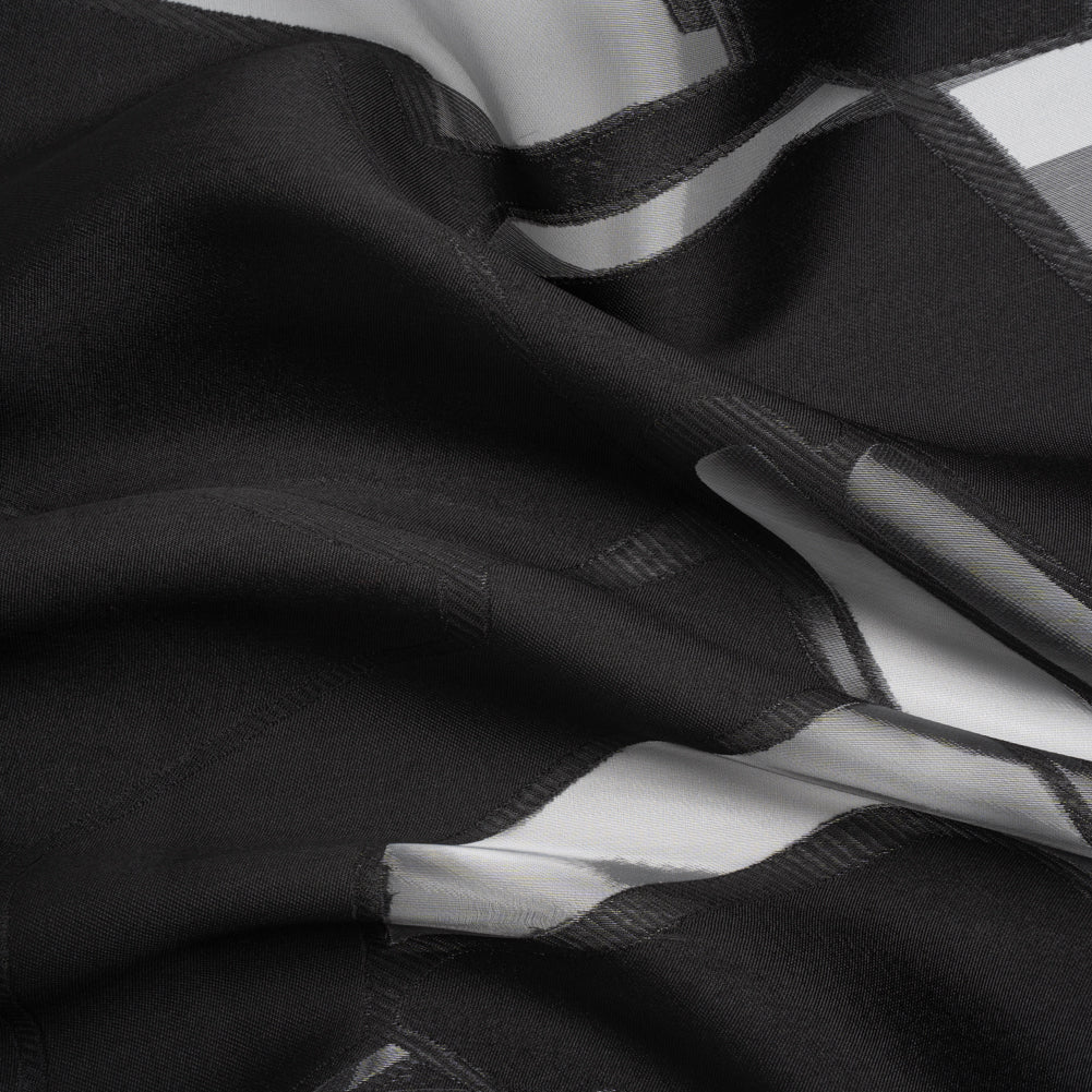 Black Abstract Luxury Burnout Brocade