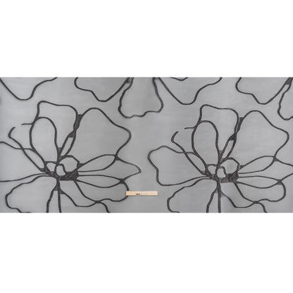 Metallic Black Flower Lines Luxury Burnout Brocade