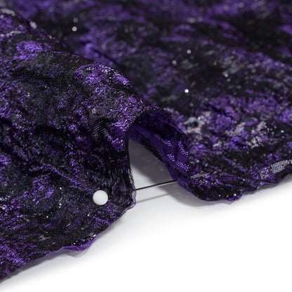 Metallic Purple and Black Abstract Luxury Brocade
