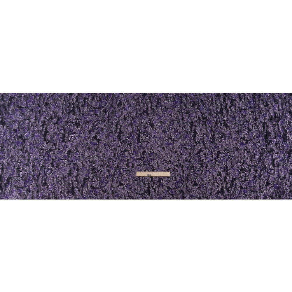 Metallic Purple and Black Abstract Luxury Brocade - Full