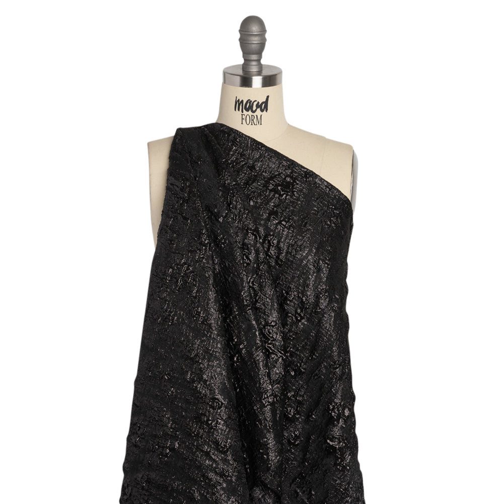Metallic Black Abstract Luxury Brocade - Drape