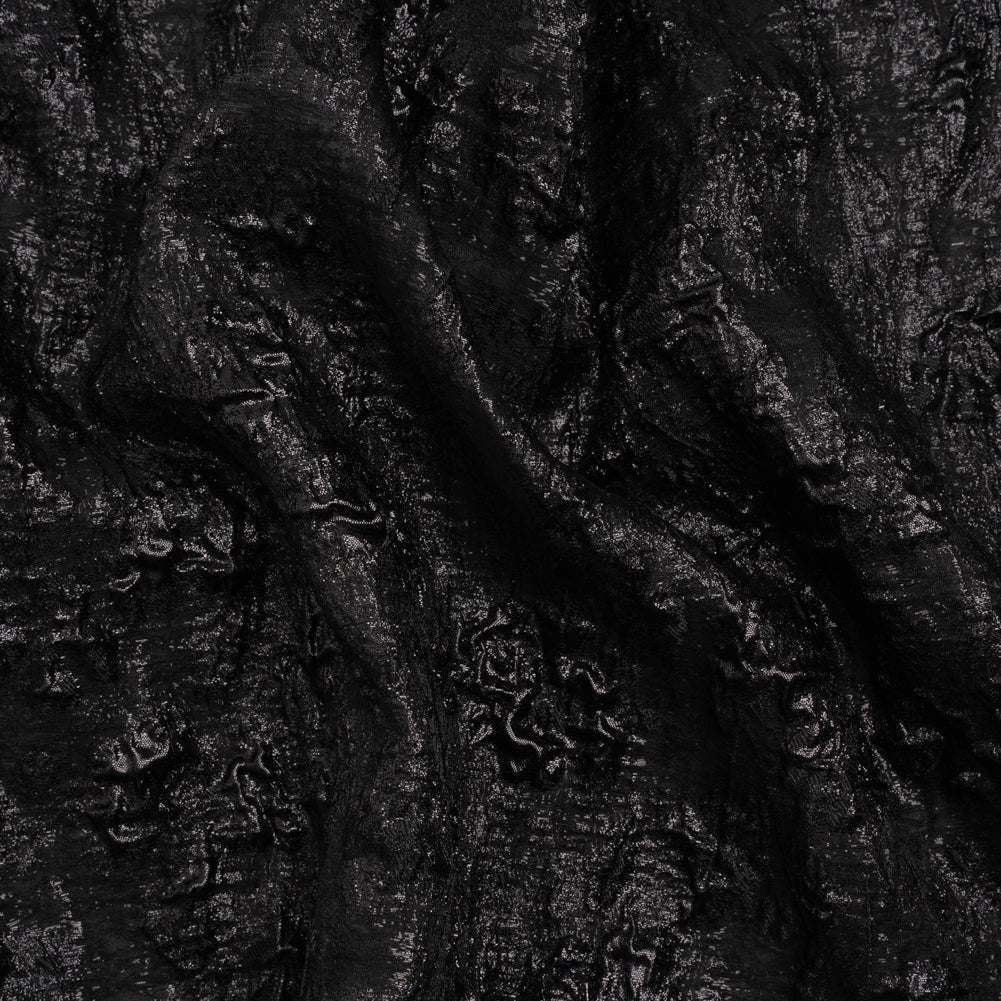 Metallic Black Abstract Luxury Brocade