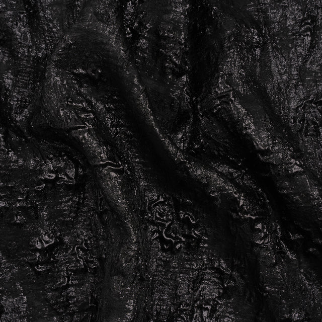 Metallic Black Abstract Luxury Brocade
