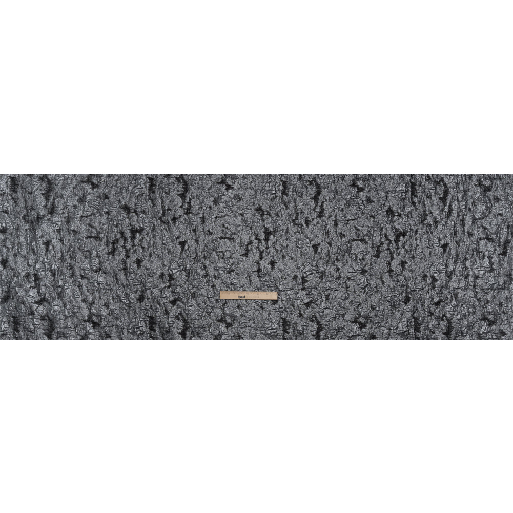 Metallic Silver and Gray Abstract Luxury Brocade - Full