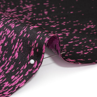 Magenta and Metallic Black Striated Luxury Brocade