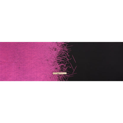Metallic Magenta and Black Crosshatched Gradient Luxury Brocade
