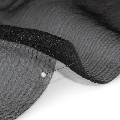 Black Bubbly Crinkled Organza Brocade