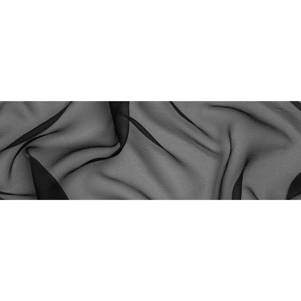 Black Bubbly Crinkled Organza Brocade - Full