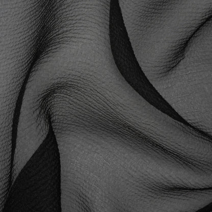 Black Bubbly Crinkled Organza Brocade