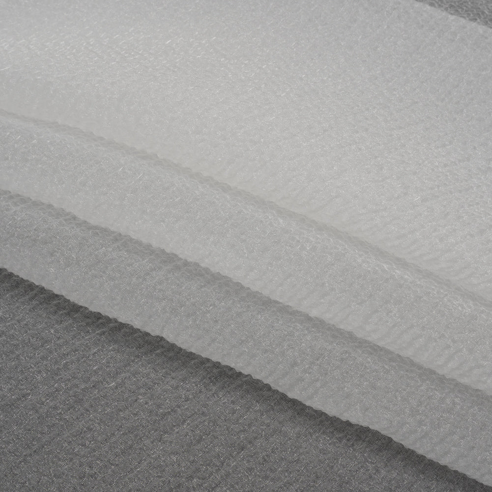 White Bubbly Crinkled Organza Brocade - Folded