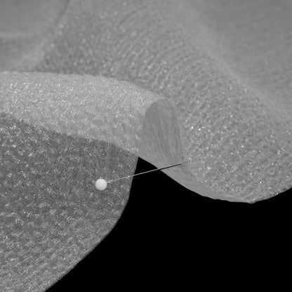 White Bubbly Crinkled Organza Brocade
