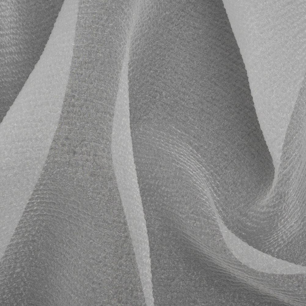 White Bubbly Crinkled Organza Brocade