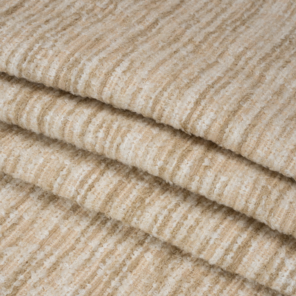Mineral Ribbed Striated Upholstery Boucle Folded