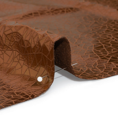 Copper Geometric Crackle Metallic Foiled Chenille Detail