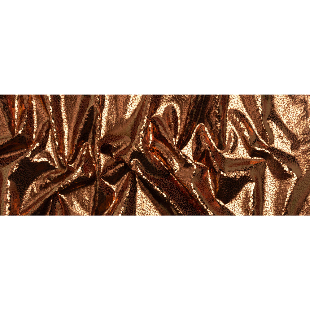 Copper Geometric Crackle Metallic Foiled Chenille Full