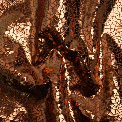 Copper Geometric Crackle Metallic Foiled Chenille