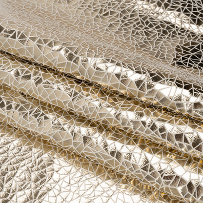 Starlight Geometric Crackle Metallic Foiled Chenille Folded