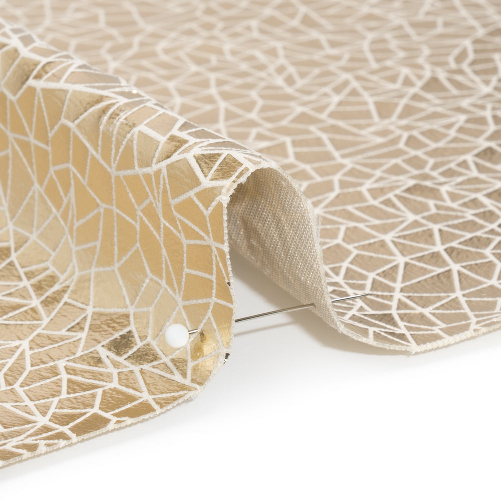 Starlight Geometric Crackle Metallic Foiled Chenille Detail
