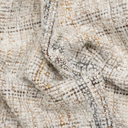 Snow, Brown and Gray Mottled Upholstery Boucle