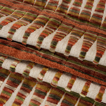 Horizon Stripes and Plush Velvet Undulating Lines Upholstery Woven Folded