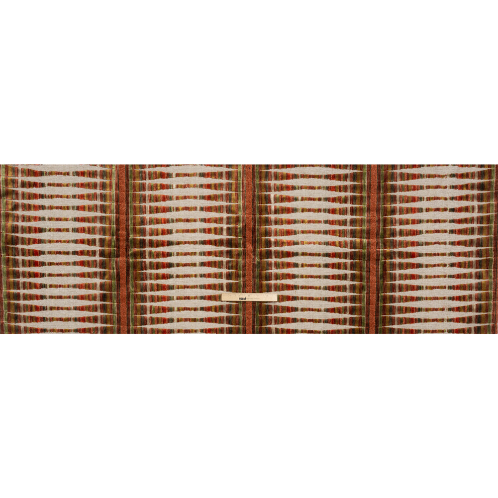 Horizon Stripes and Plush Velvet Undulating Lines Upholstery Woven Full