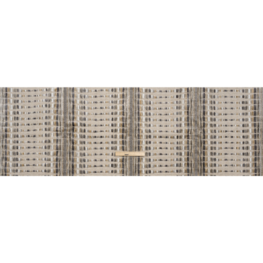 Sandstone Stripes and Plush Velvet Undulating Lines Upholstery Woven Full