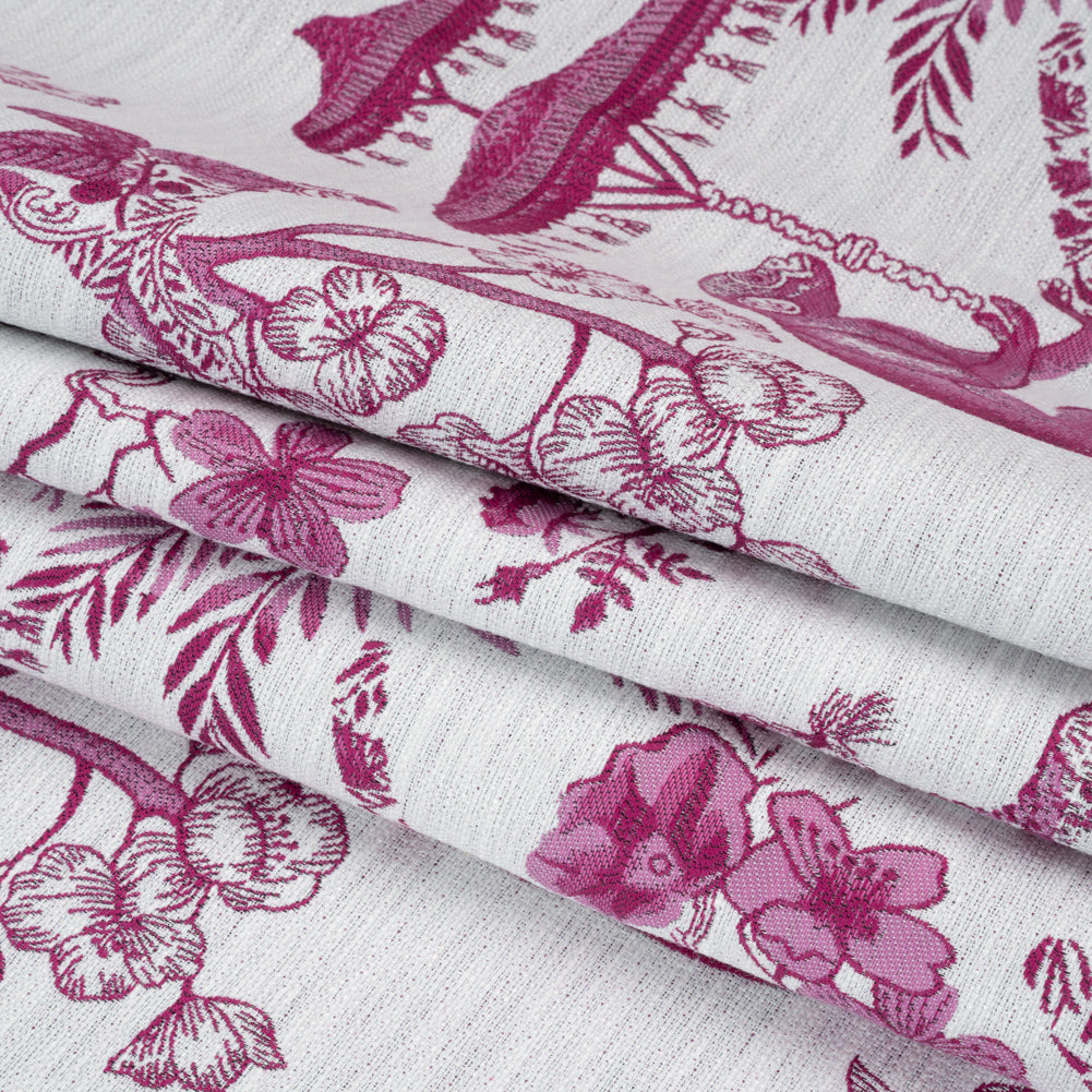 Tourmaline Exotic Pets and Flowers Upholstery Jacquard Folded