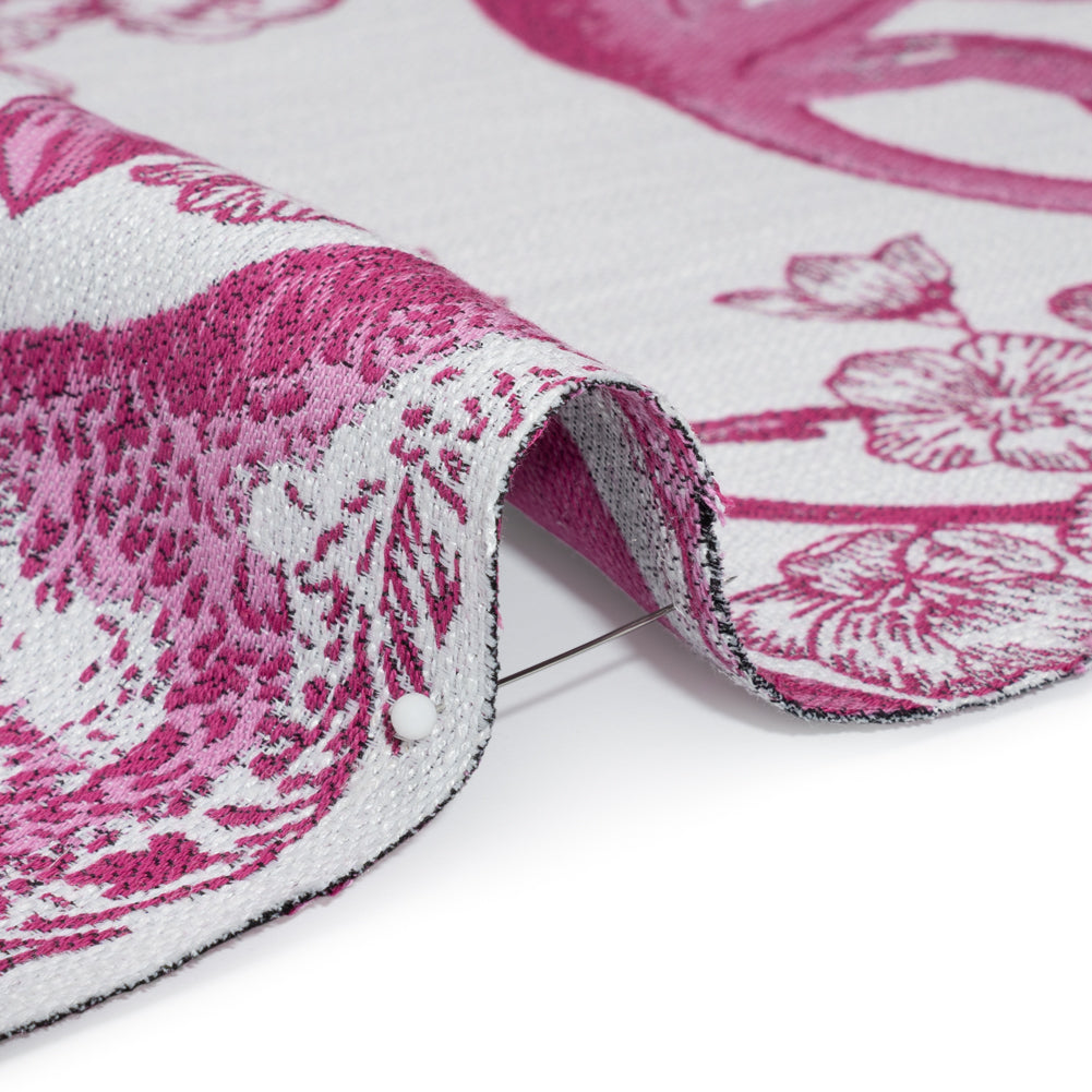 Tourmaline Exotic Pets and Flowers Upholstery Jacquard Detail
