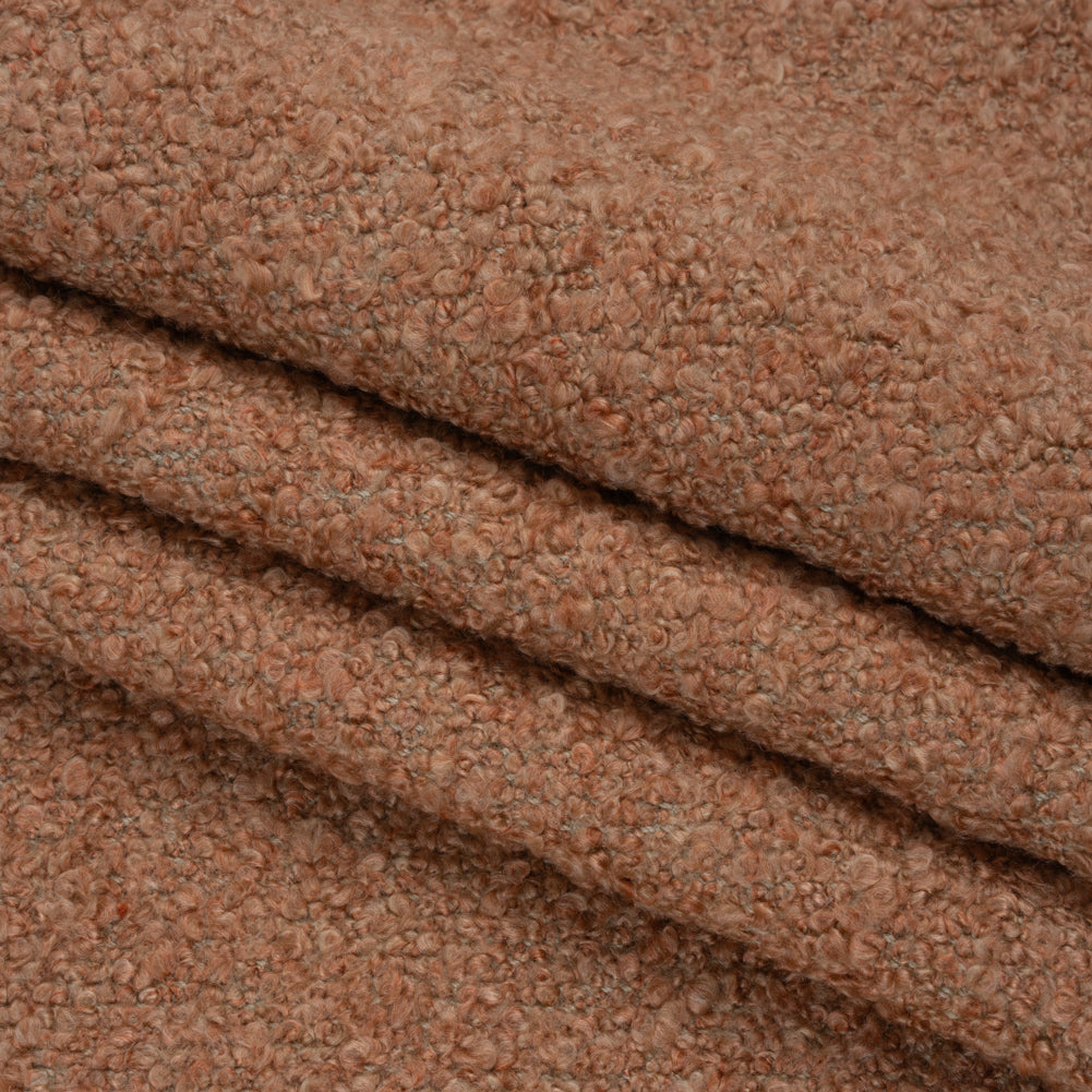 Blush Fluffy Upholstery Boucle Folded