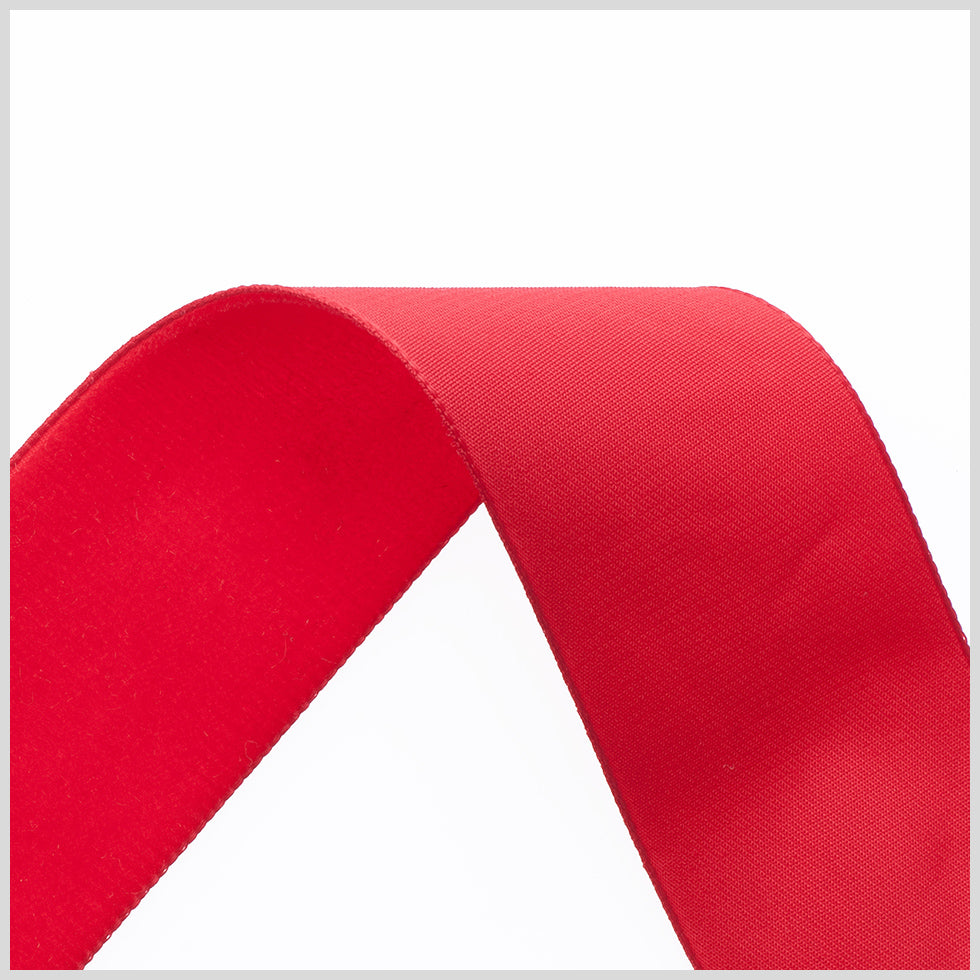 1.375" Rouge Red Nylon Velvet Ribbon Detail