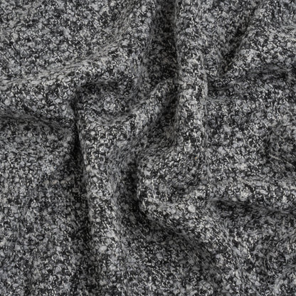 Black and White Tweedy Wool Blend Boucle