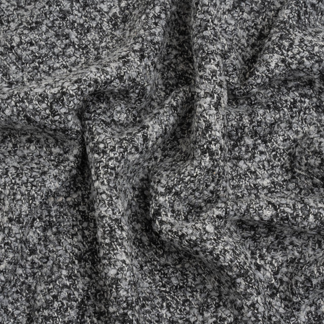 Black and White Tweedy Wool Blend Boucle