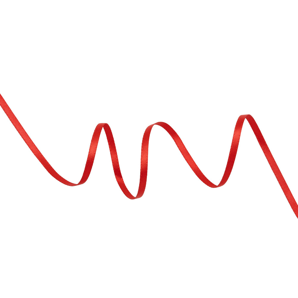 Satin Ribbon Double Faced - 0.125" - Red