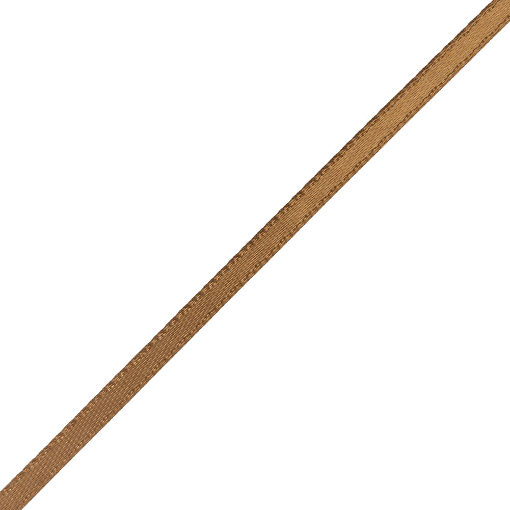 Satin Ribbon Double Faced - 0.125" - Brown - Folded