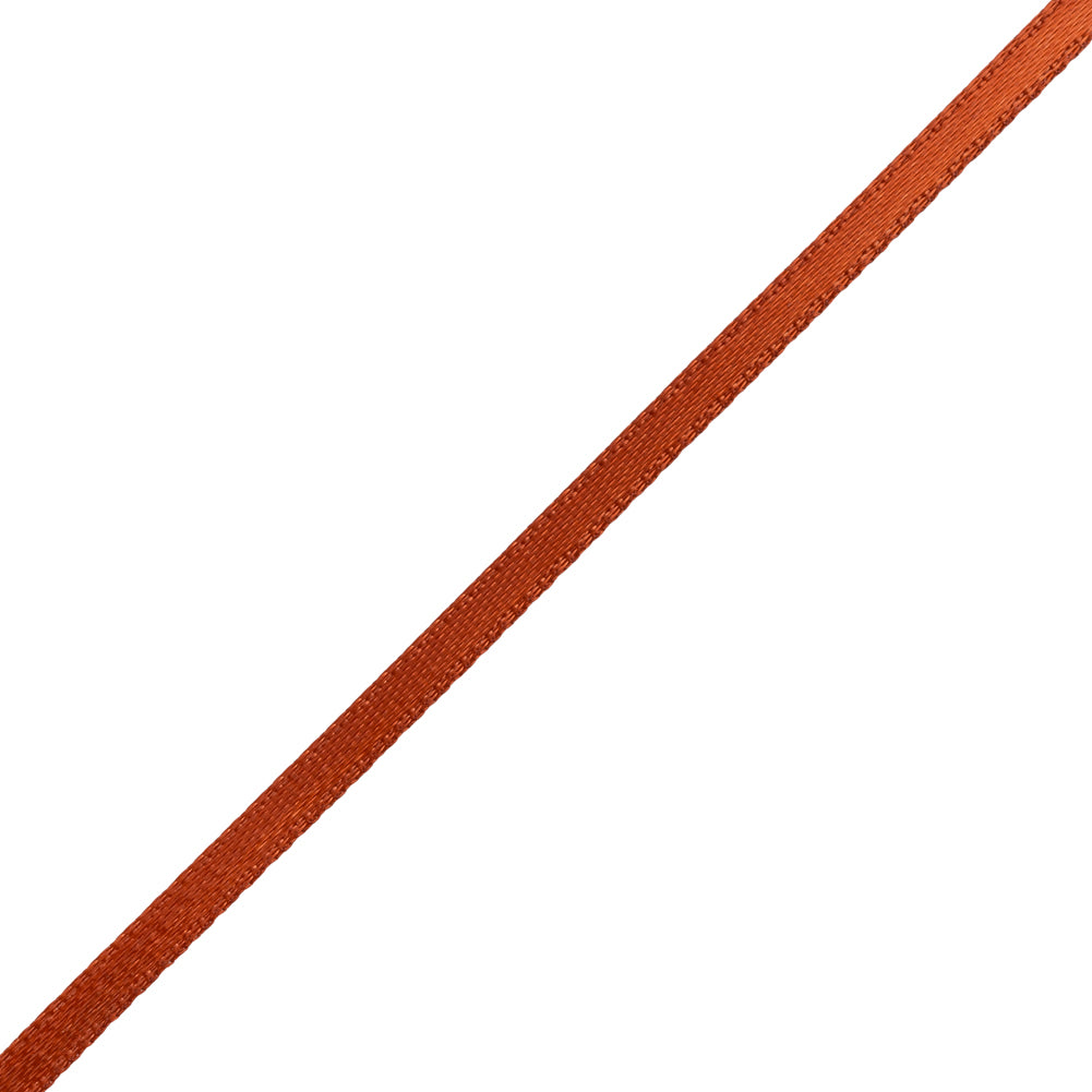 Satin Ribbon Double Faced - 0.125" - Rust - Folded