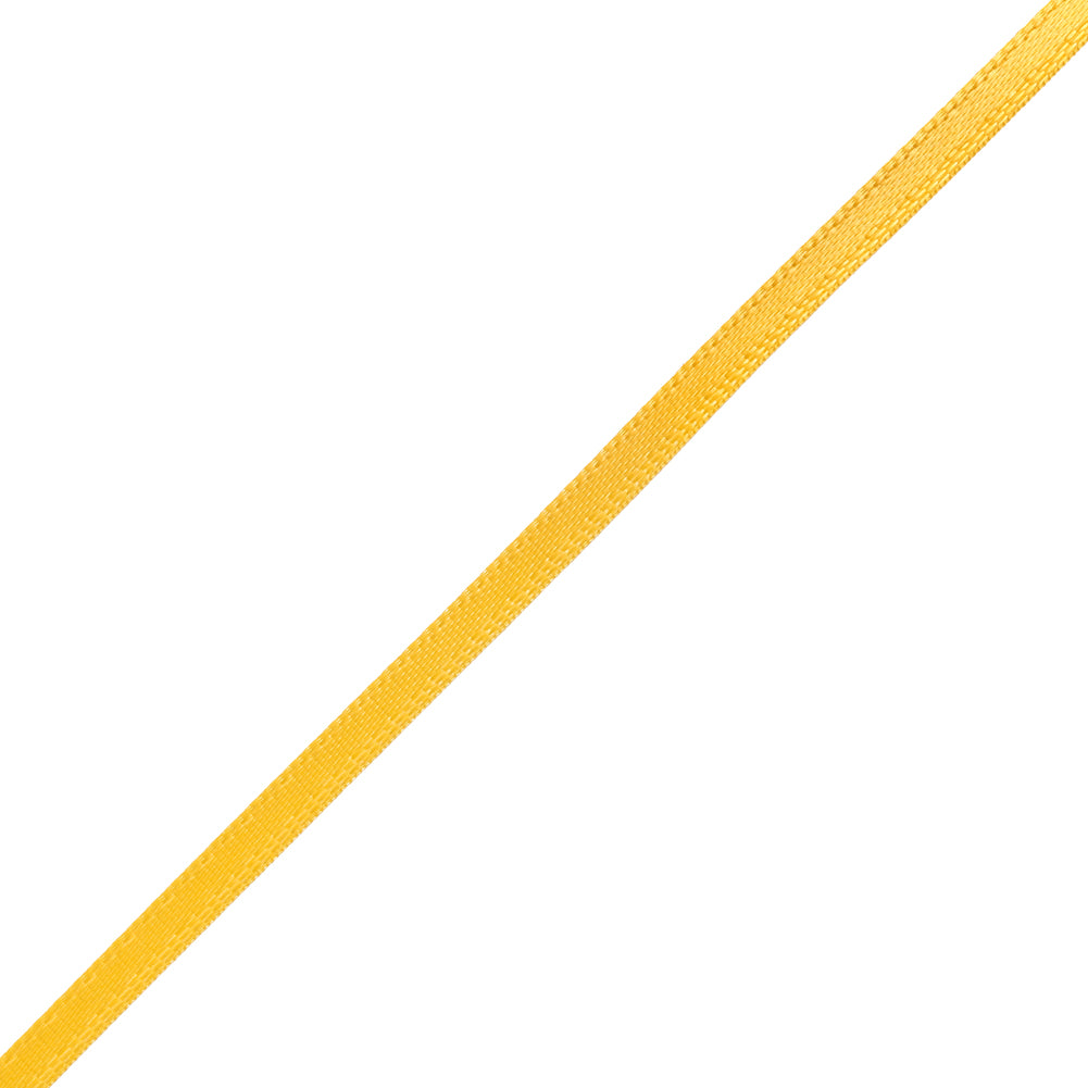 Satin Ribbon Double Faced - 0.125" - Yellow Gold - Folded