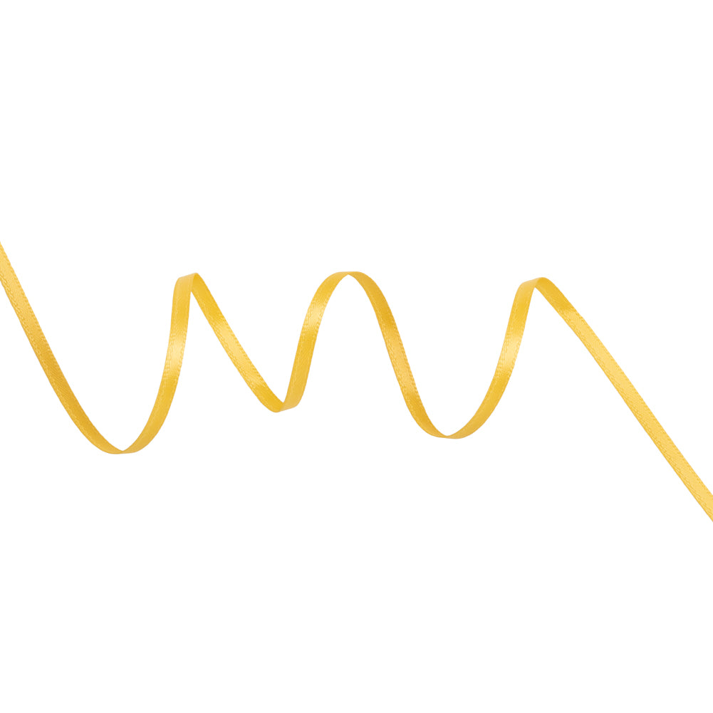 Satin Ribbon Double Faced - 0.125" - Yellow Gold