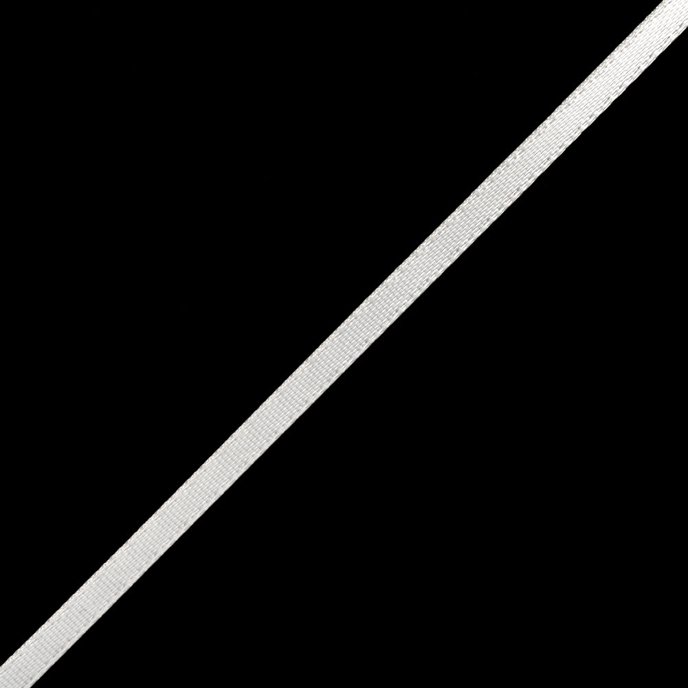 Satin Ribbon Double Faced - 0.125" - Opal White - Folded