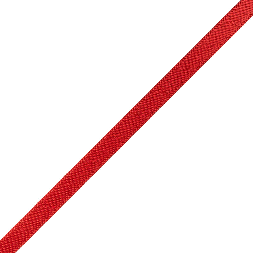 Satin Ribbon Double Faced - 0.25" - Red - Folded